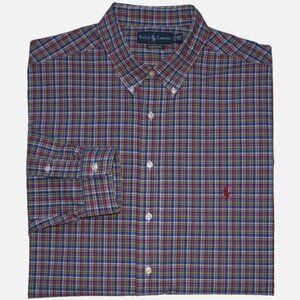 NWT RALPH LAUREN Classic Fit Multicolor Plaid Long Sleeve Shirt Size 2XL Tall